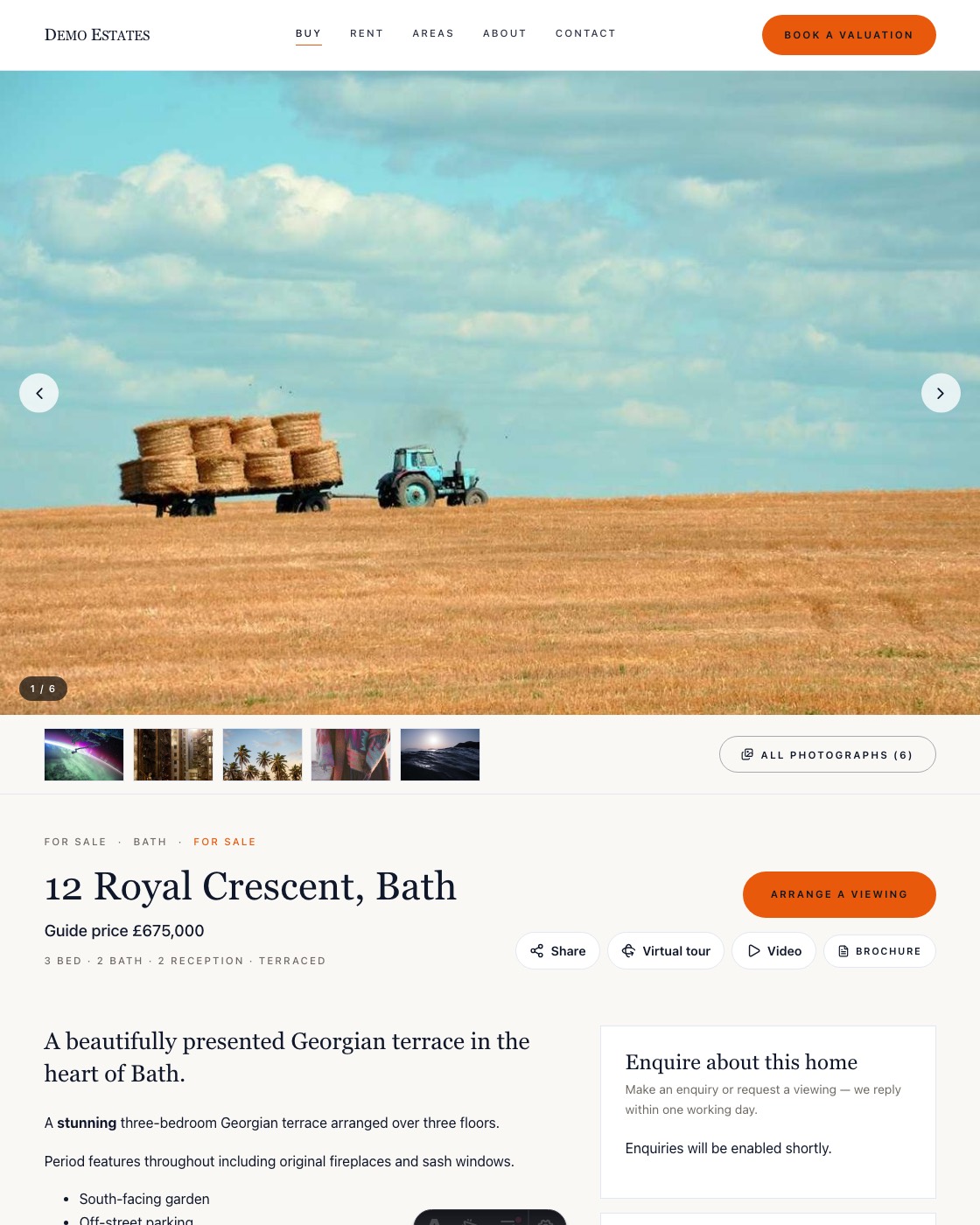 Regent theme: Property detail