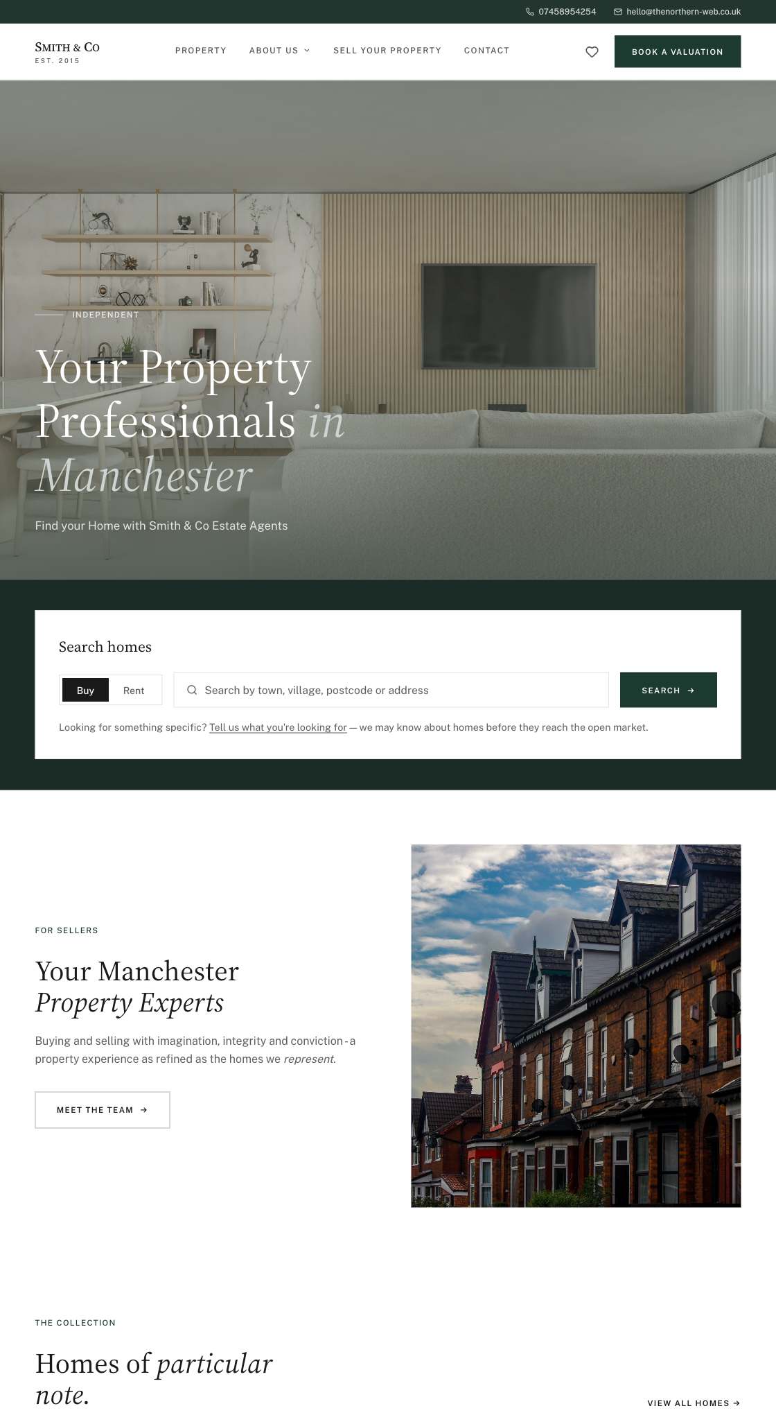 The Sterling theme homepage