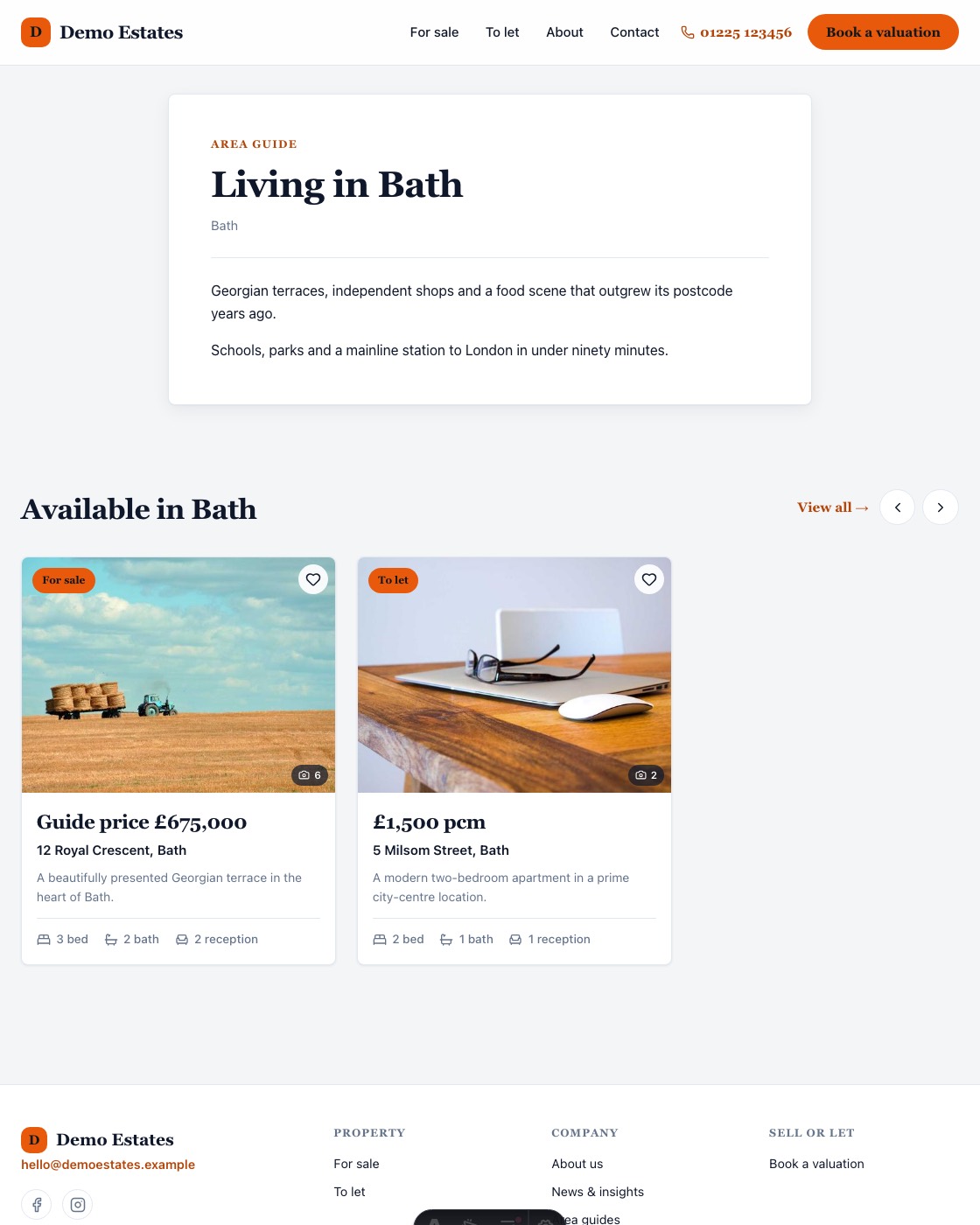 Modern High-Street theme: Area guide
