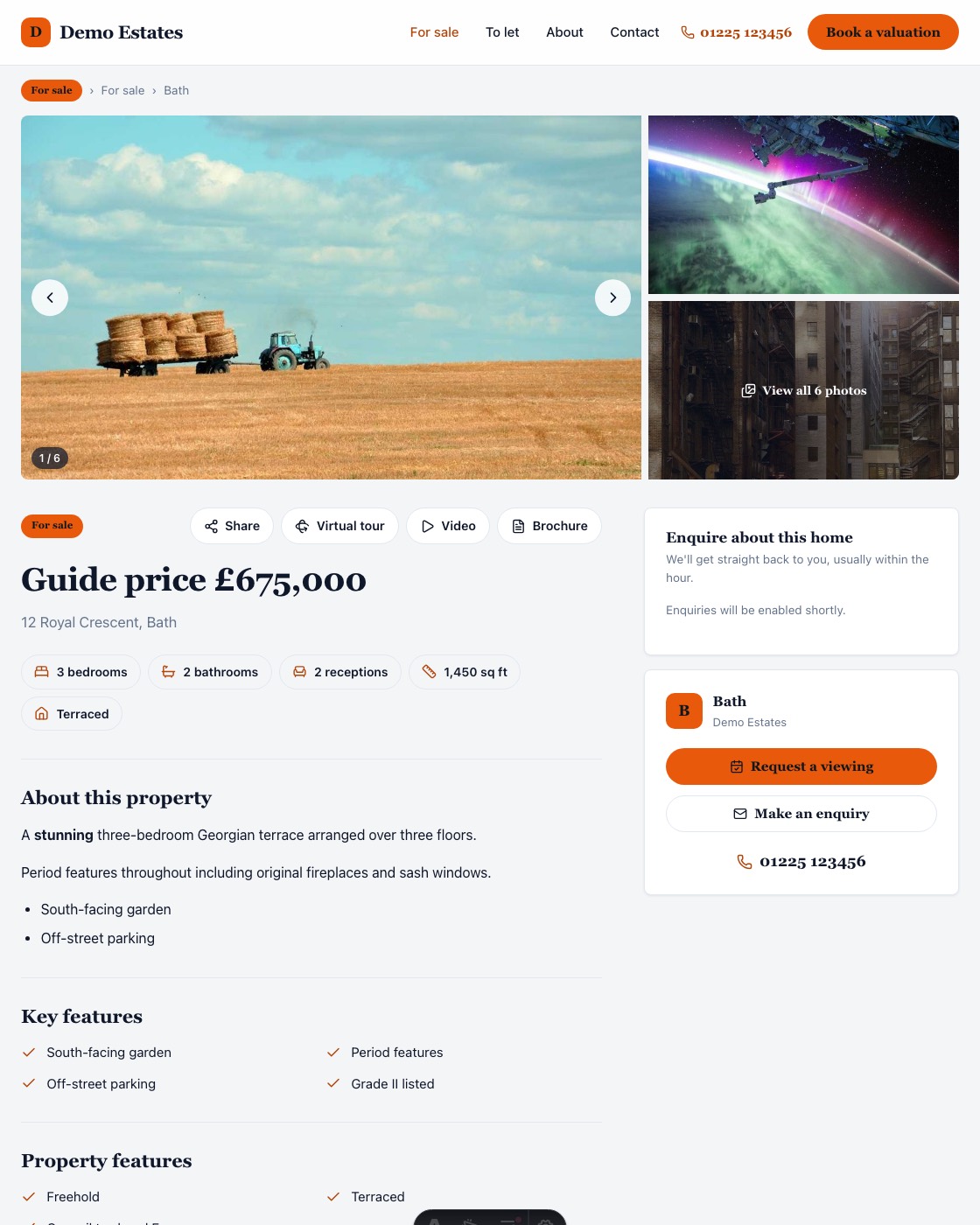 Modern High-Street theme: Property detail